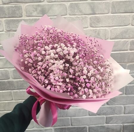 Букет из 15 розовых гипсофил